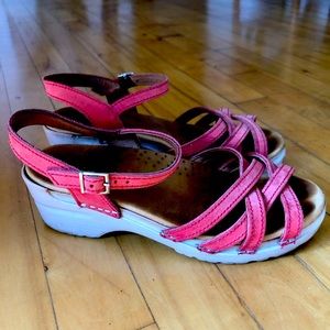 Red Dansko Wedge Sandals